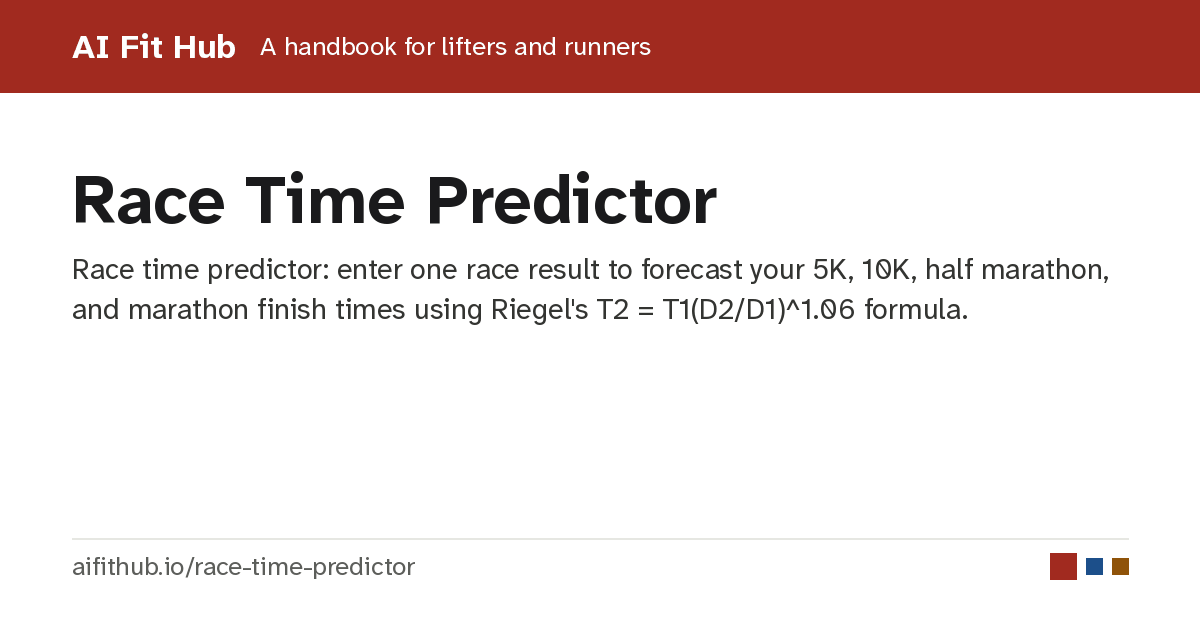 Race Time Predictor — Riegel Formula, 5K to Marathon